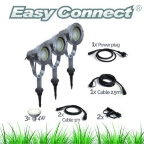 kit 3 projecteurs acier alu brossé IP67