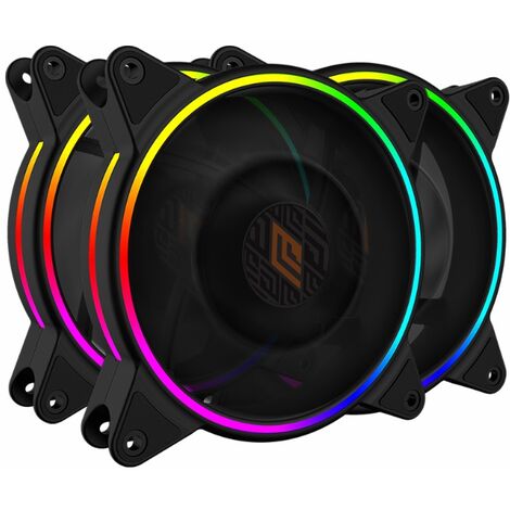 Kit 3 Pz Ventole Noua Skiron Black Dual Slim Halo 18 Led ARGB 120X120X25 mm con Controller
