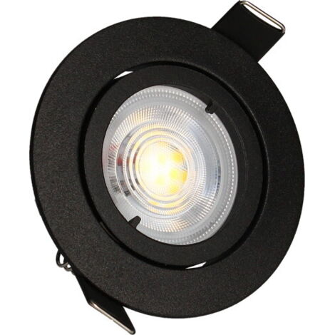 KIT 3 schwarze Einbaustrahler JADE Orient. TRIAC-MODUL 5W, 4000K, 400lm, Ø83 Arlux Lighting