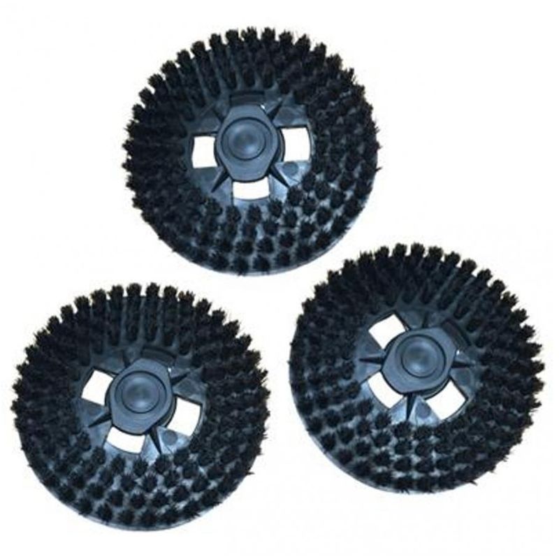 Image of Kit 3 spazzole con setole di colore nero senza ganci adattabile lucidatrice