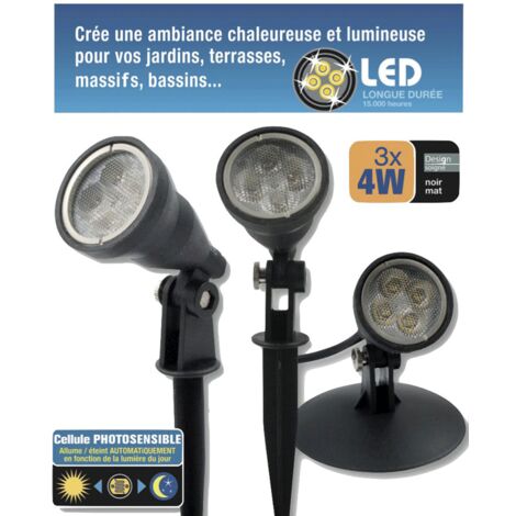 Kit 3 spots LED 4W étanches IP68