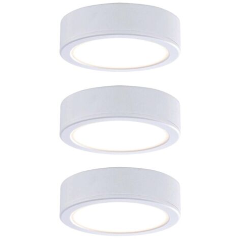 Kit 3 spots saillie pour meubles Pukk 12/230 V 2700K plastique/blanc - Paulmann