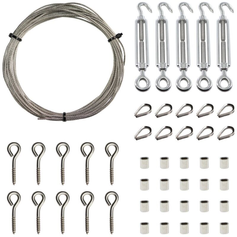 Kit 30 mètres de cable inox diamètre 2-10 pièces
