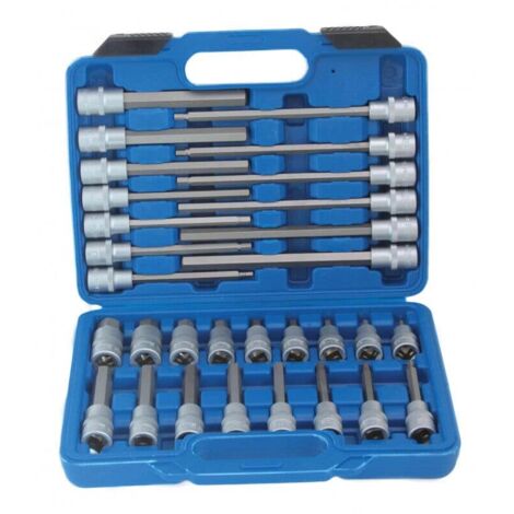 KIT 30 PZ BUSSOLE 1/2 5-19 INSERTI ESAGONALI BRUGOLA CORTI LUNGHI CRV 351SA