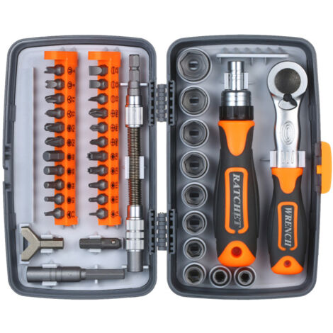 Kit 38 embouts tournevis à cliquet magnétiques, tige d'extension flexible (pour réparation électronique)