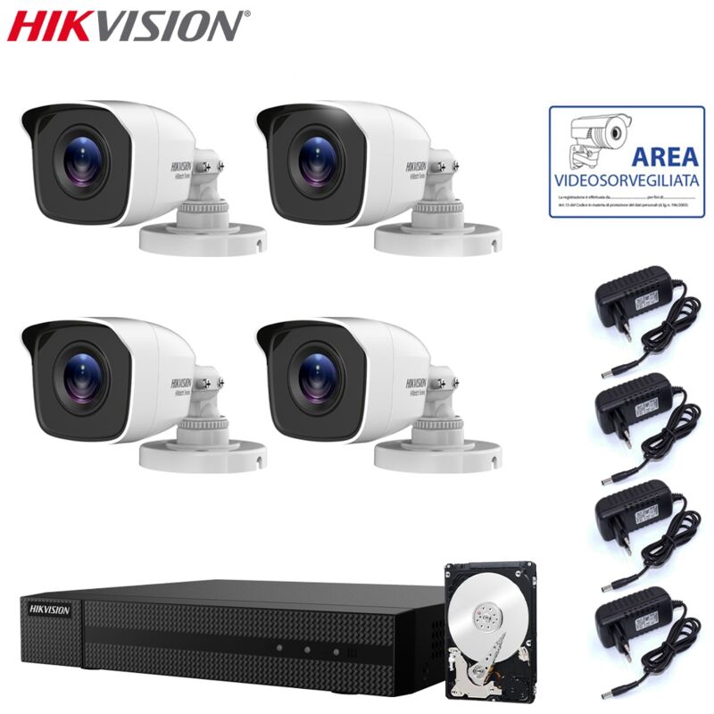 Hikvision - kit 4 caméras ahd dvr 4 canaux 4 mpx 500 gb hdd