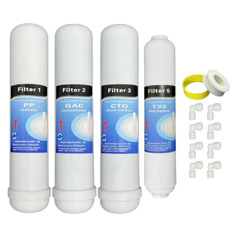 Kit 4 filtres osmose inverse compatible HIDROSALUD HIDROBOX