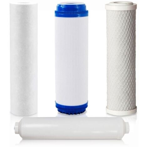 ROSMMEL Kit 4 Filtri Osmosi Inversa 5 Fasi – Sedimenti, GAC, CTO, Postfiltro