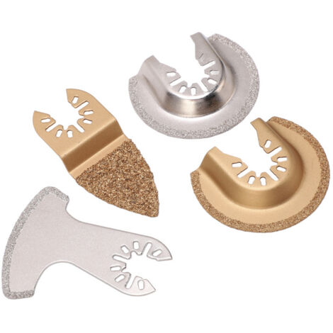 Kit 4 lames scie oscillantes segments semi-circulaires grain variable joints céramique maçonnerie
