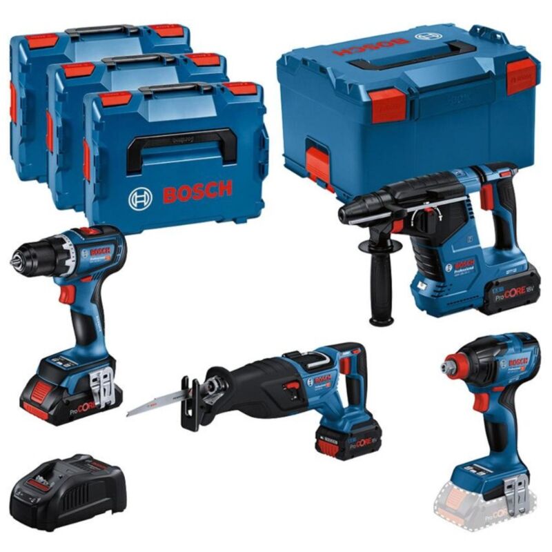 KIT 4 Outils BOSCH GSRGDXGBHGSA 1 x ProCore 18V 4.0Ah + 2 x ProCore 18V 5.5Ah 0615990N37 - vue 2