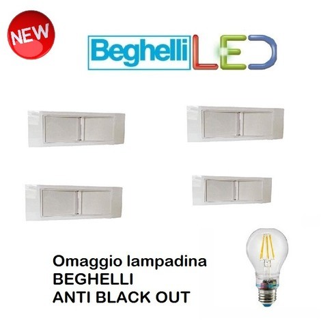 Luce Di Emergenza Beghelli Non Funziona.Kit 4 Pezzi Lampada Emergenza Beghelli 1499l Con Batteria A Litio Lampadina Beghelli Omaggio Begk1499l