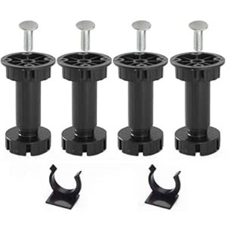 KIT 4 PIEDI TONDI REGOLABILI CUCUNA CONVITI E CLIP BATTISCOPA H 120 MM