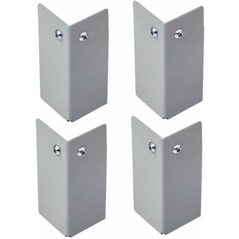 Kit 4 Piedini H10 cm in Metallo Verniciato Grigio Chiaro