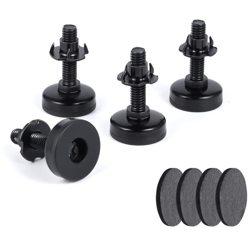Kit 4 Pieds Réglables pour Meubles - Supports de Nivellement Lourds avec T-Nuts Filetage 3/8"-16 - Capacité 600 kg - Réhausses pour Canapé, Lit,
