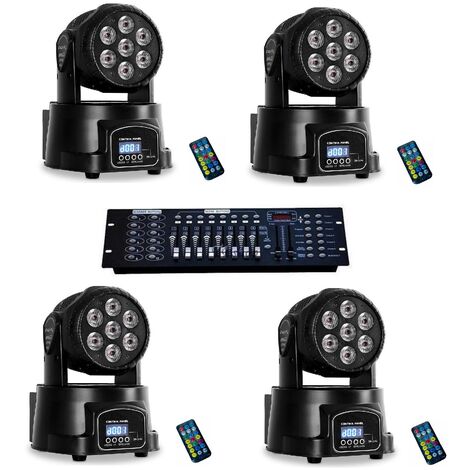 Coppia Teste Mobili LED BEAM 230 7R ECO Professional Moving Head DMX con  FlightCase