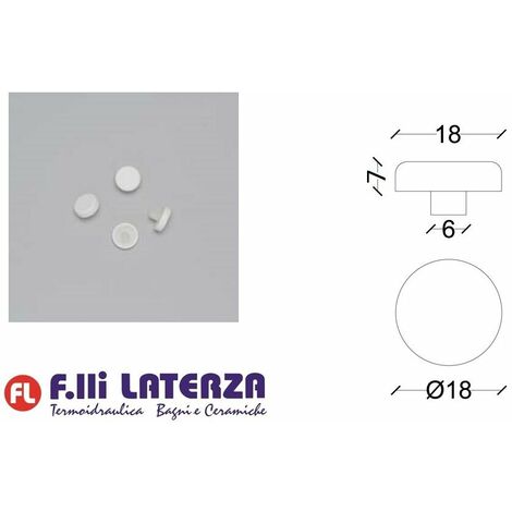 KIT 4 Pz. PARACOLPI PER COPRIVASO SEDILE WC GOMMINI DIAM. 22 mm. x 9 H CON  PERNO