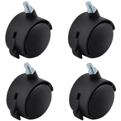 Kit 4 Roulettes Pour Meubles Diamètre 50 mm Hauteur 55 mm – Roues Pivotantes (Avec Frein - Boulon Fileté)