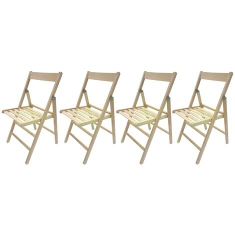 KIT 4 SEDIE LEGNO PIEGHEVOLE BAR GIARDINO CAMPEGGIO SEDIA INTERNO ESTERNO 696LL