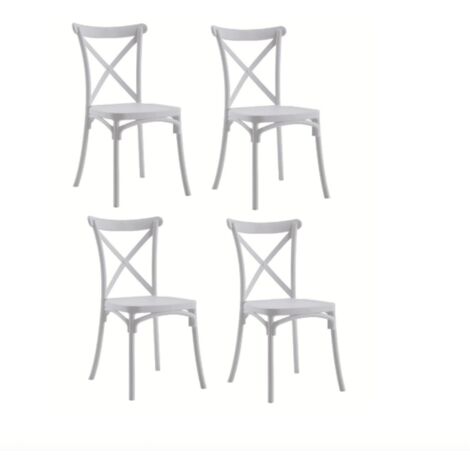 KIT 4 SEDIE POLIPROPILENE CUCINA BAR RISTORANTE SEDIA INTERNO ESTERNO BIANCO 412