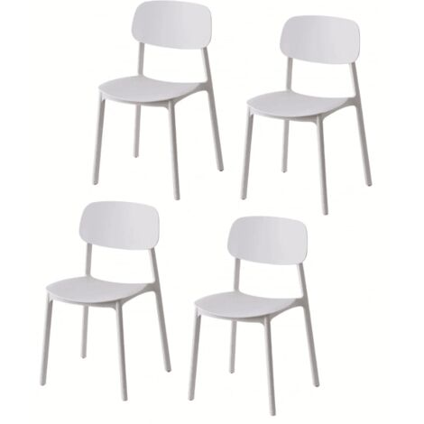 Kit 4 sedie polipropilene cucina bar ristorante sedia interno esterno bianco 719k