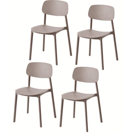 Kit 4 sedie polipropilene cucina bar ristorante sedia interno esterno tortora 733k