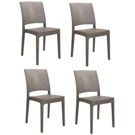KIT 4 SEDIE POLIPROPILENE CUCINA BAR RISTORANTE SEDIA INTERNO ESTERNO TORTORA FL