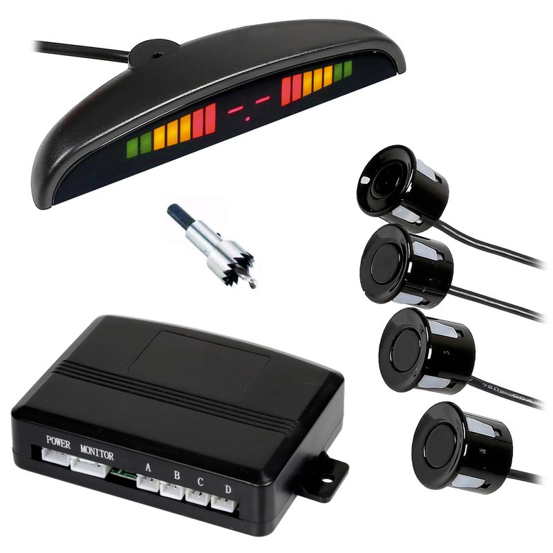 Image of Housecurity - kit 4 sensori di parcheggio con display led + suono colore nero