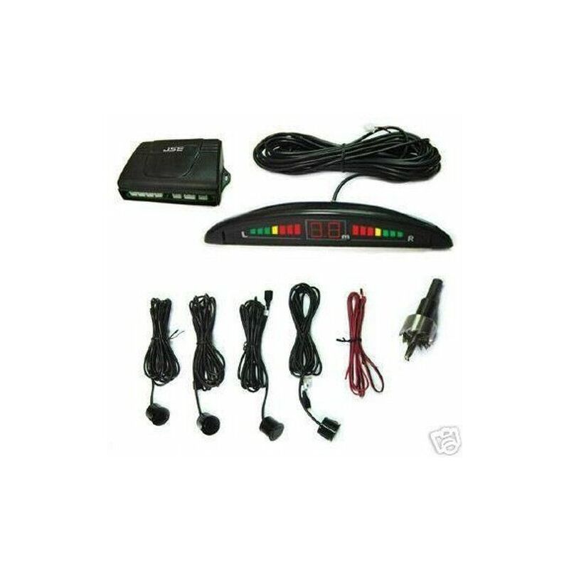 Image of Topolenashop - kit 4 sensori di parcheggio con display led+suono neri con cicalino acustico