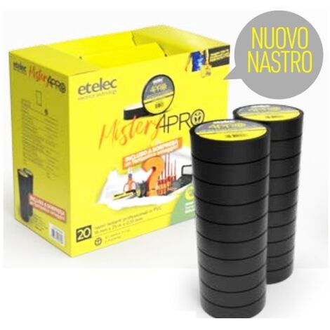 Kit 4Pro Nastro Isolante 19X25 Nero 20Pz + Sorpresa Omaggio