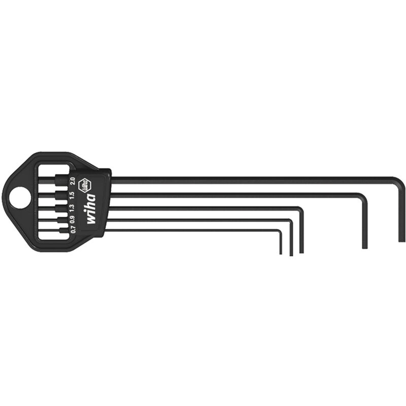 Wiha - Jeu de clés mâles en étui Classic Six pans, 5 pcs, oxydé noir (06382)