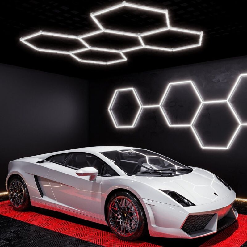 Kit 5 éclairages LED Hexagonal 192W - 120lm/W - Blanc Froid 6000