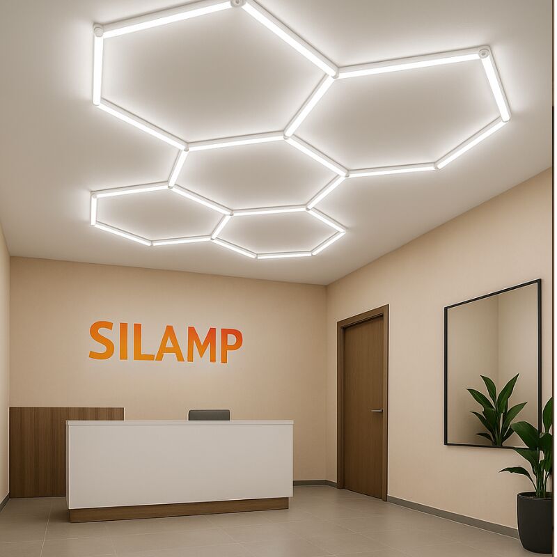 Kit 5 éclairages LED Hexagonal 192W - 120lm/W - Blanc Froid - SILUMEN