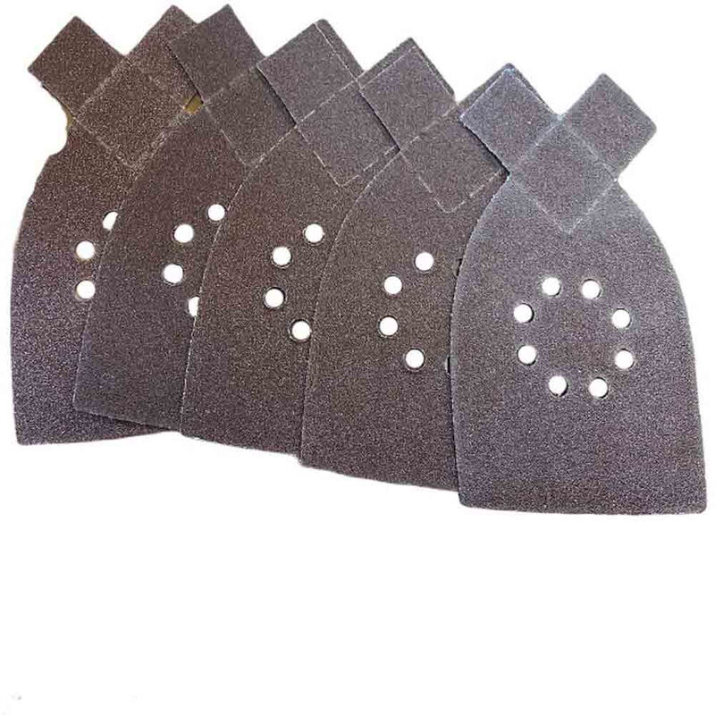Image of Vetrineinrete - Kit 5 fogli carta abrasiva 8 fori per polvere carta vetrata grana P60 per levigare smussare pulire legno o metallo 105x180mm