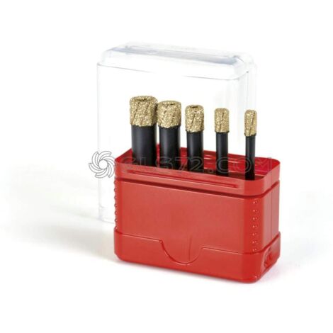 KIT 5 FRESA DIAMANTADAS PERFORACIÓN SECO HUMEDAD FAJ MONTOLIT MONDRILLO FAJVA-N