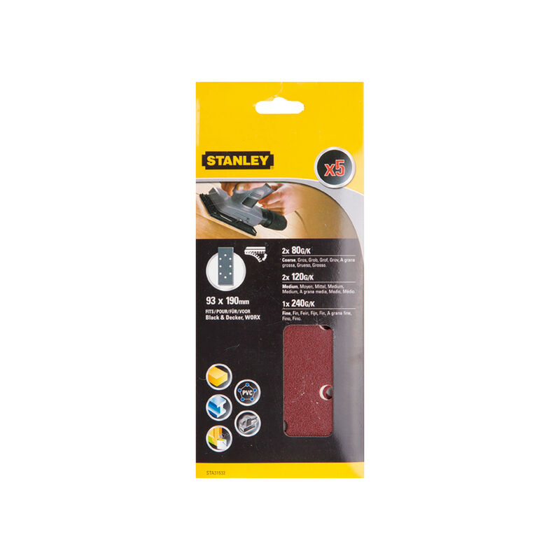 

Stanley ® - ACC.STA31532 5 LIJAS 93X190 VELCRO G-SUR