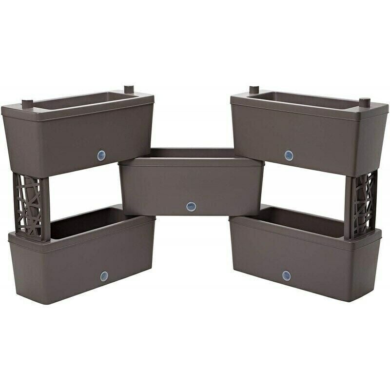 Kit 5 jardinières modulables - 59 x 23 cm - Taupe - Livraison gratuite