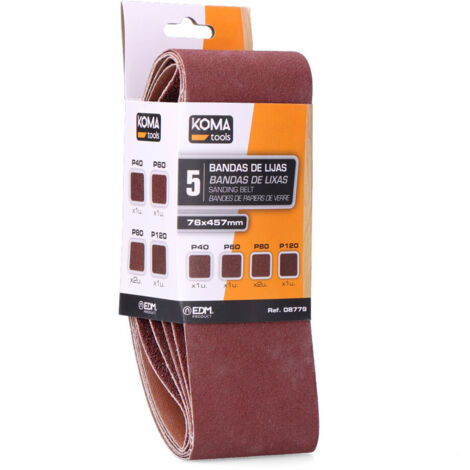 Kit 5 lijas para lijadora de banda 08778 koma tools