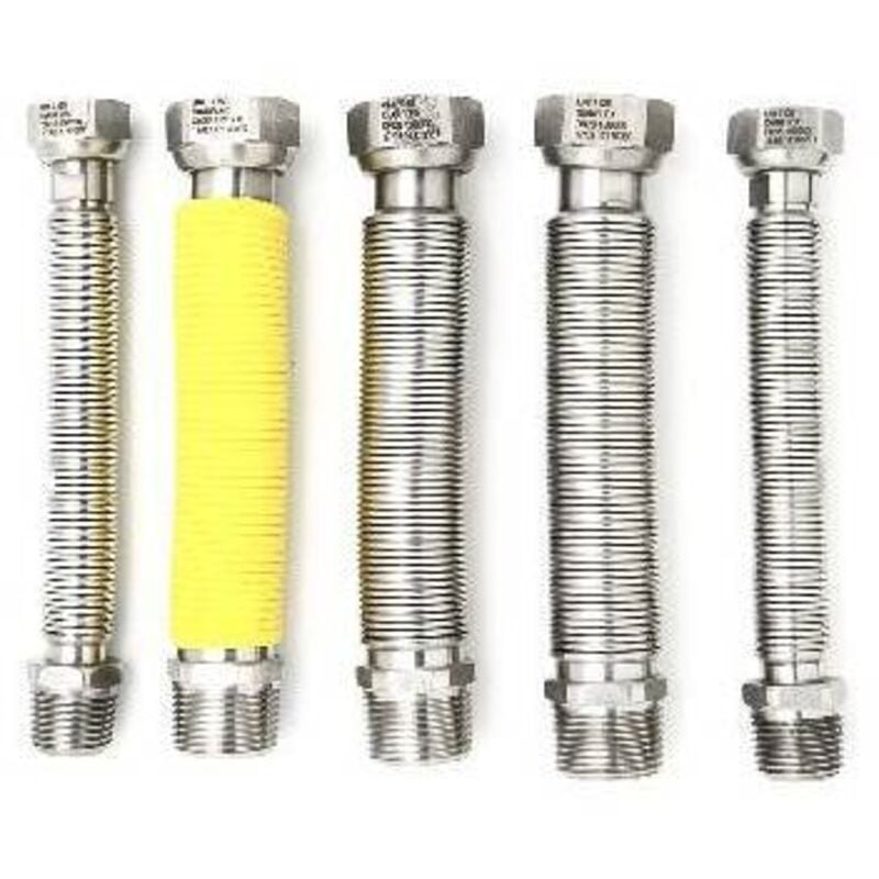 Aton - Kit 5 pcs flexible en acier inoxydable extensible pour chaudières à gaz