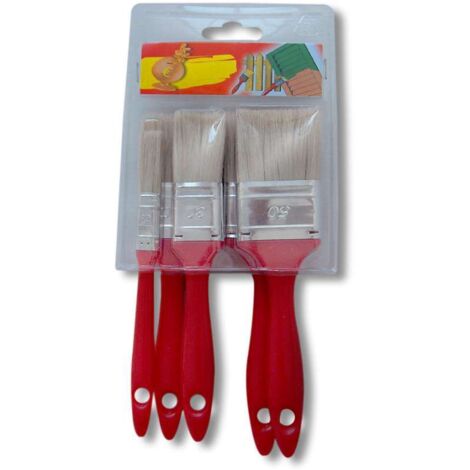 Kit 5 pennelli manico plastica rossa