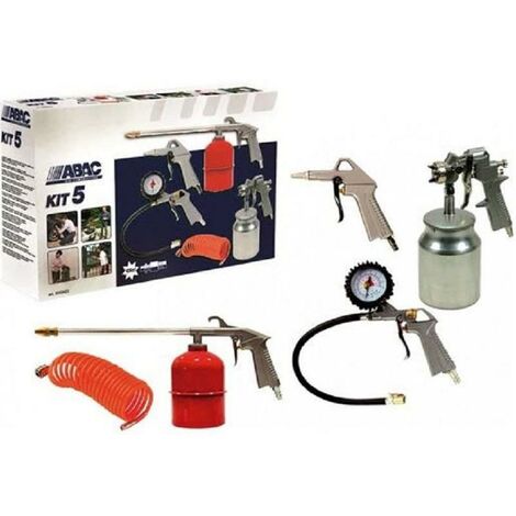 kit 5 piezas conexion rapida abac pintar,petrolear,soplar,inflar y espiral.
