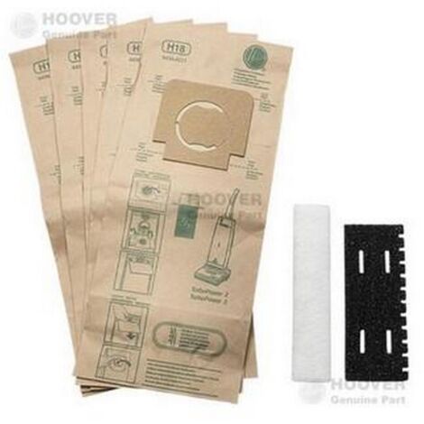 Kit 5 sacs + 2 filtres H18 TURBOPOWER (09173709) Aspirateur THOMAS, HOOVER