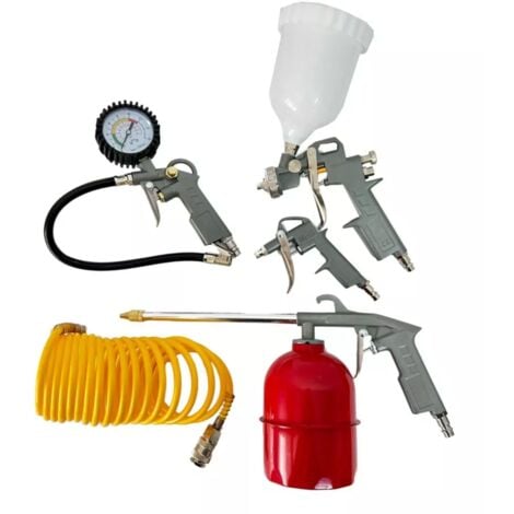 kit 5 utensili con attacco rapido per compressore d'aria system+