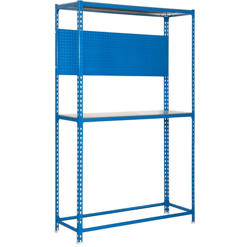 Simonrack - Scaffale per Pneumatici con Pannello Forato, Capacità 5 Pneumatici, 2000x1200x400 mm, Metallo Rinforzato, Garage Officina, Blu/Zincato –