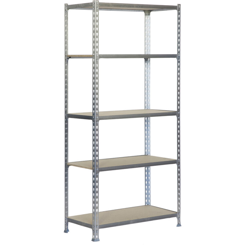 Simonrack - Scaffale Portaoggetti, 2000x1000x400 mm, 5 Ripiani in Legno, Portata 150 kg per Ripiano, Scaffale da Garage, Zincato/Legno – Maderclick