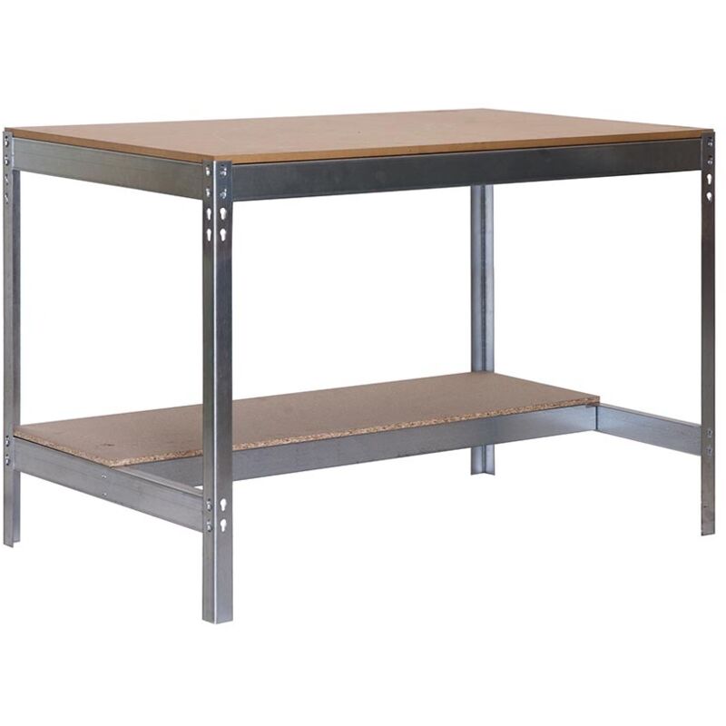 Simonrack - Banco da Lavoro da Officina, Portata 600 kg, 842x1210x760 mm, Tavolo da Lavoro, Zincato/Legno – Bt-0