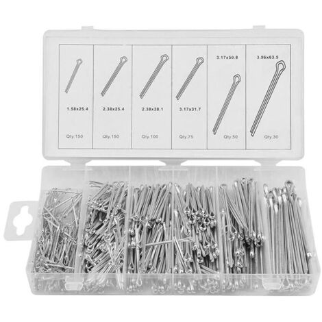 Kit 555 Coppiglie Perni Fermi Di Sicurezza In Acciaio Assortimento Varie Misure