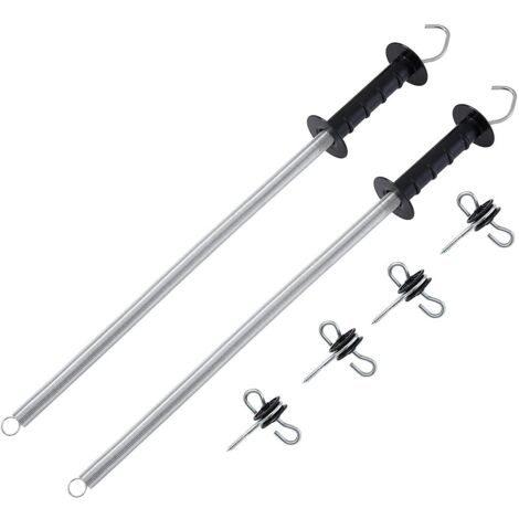 Kit 5X cancello elettrico per recinzione con isolatori per maniglia del cancello di tensione e doppio gancio per barriere di recinzione per pascoli