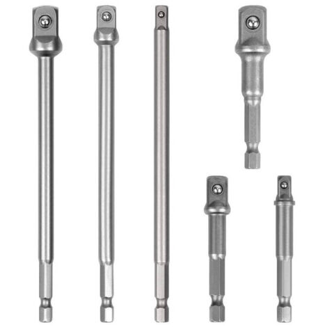 Kit 6 Adattatori Chiavia Quadrate Impatto Percussion 1/4-3/8-1/2" 96033