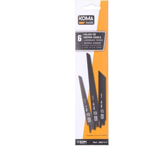KIT 6 CUCHILLAS DE RECAMBIO PARA REF: 08776 KOMA TOOLS PRO SERIES BATTERY