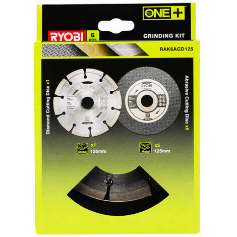 Kit 6 disques pour meuleuse RYOBI diamètre 125mm RAK6AGD125